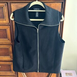 Jones New York Black Vest Faux Suede